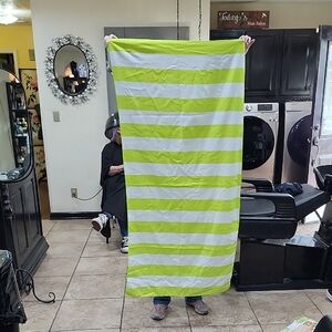 YOUR CHOICE STRIPED GREEN and WHITE BEACH TOWEL